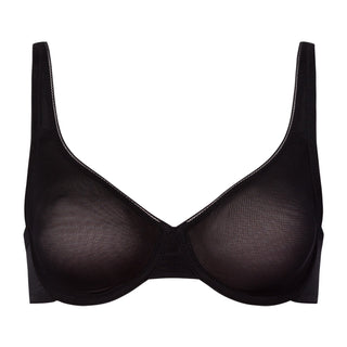 black underwire bra on white background